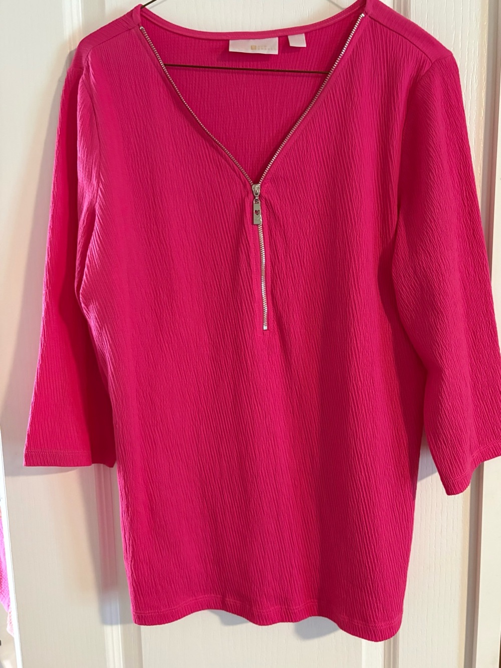 Belle by Kim Gravel Zip-Front V-Neck Top